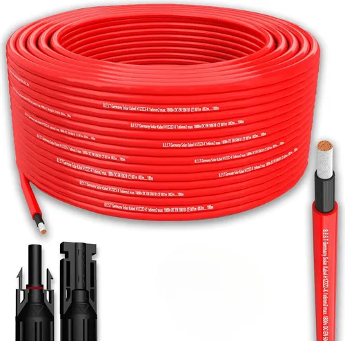Produktbild Solarkabel Solarleitung 25m 6mm² Photovoltaik PV Kabel + 10 Stecker Rot