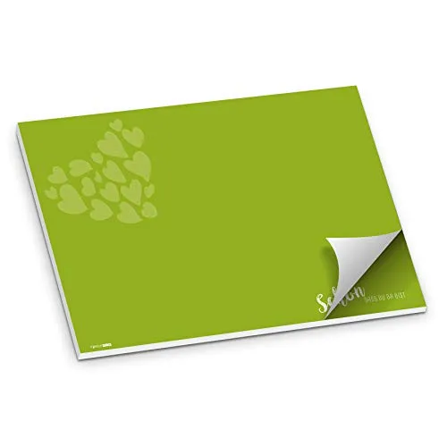 itenga Tischset Platzset Schön DASS du da bist Papier I DIN A3 (59,4cm x 42cm) 50 Blatt I ideal als Gedeckunterlage bei Geburtstagen, Grillpartys, Gartenpartys oder Mottopartys (frühlingsgrün)