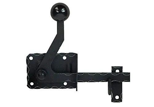 Pollmann®Baubeschläge 3575003 Gartentorfalle R verstellbar mit Randhämmerung, schwarz