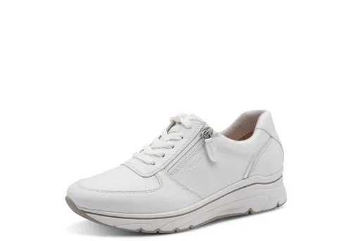 Tamaris Sneaker aus echtem Leder in Weiß - Größe 38 EU - Sportlicher Sneaker aus hochwertigem Glattleder, leicht und pflegeleicht. Ideal für den Alltag, mit herausnehmbarer Innensohle für individuellen Komfort.