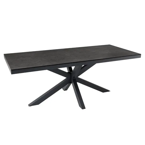 Riess Ambiente Esstisch Galaxie 200cm - wetterfester Gartentisch für 8 Personen - Esszimmertische - Moderner, wetterfester Esstisch mit frostfester Keramikplatte und stylishem Sterngestell für gemütliche Abende im Freien.