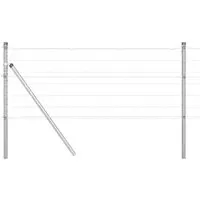 vidaXL Zaun mit Pfosten Silber 0,6 x 25 m - Gartenzaun aus robustem Stahl, wetterfest und pflegeleicht. Ideal für die Abgrenzung von Gärten und Terrassen, sorgt für Sicherheit und modernisiert Ihren Außenbereich.