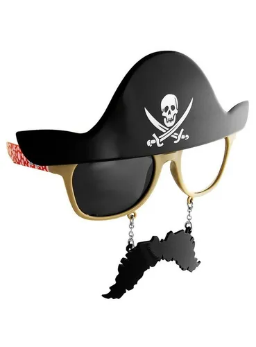 Sun Staches Piraten-Kostüm Pirat Kostüm Partybrille Karneval Faschingskostüm, Lustige Brille mit Bart