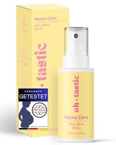 Regenerationsspray nach Geburt fürs Wochenbett – Kühlendes Recovery Spray zur Pflege von Damm & Kaiserschnittnarbe, Anwendbar auf Wochenbett Binden - ohtastic (75ml)