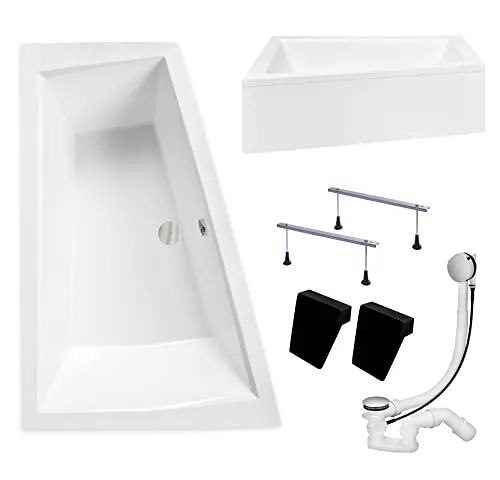 KOLMAN Eckbadewanne INTIMA 170x125 Links mit Acryl-Schürze und Ablaufgarnitur - Erleben Sie Komfort mit der KOLMAN INTIMA Eckbadewanne (170x125 cm). Inklusive Acryl-Schürze und automatischem Ablauf für müheloses Entspannen. Hochwertiges Acryl sorgt für Langlebigkeit und Pflegeleichtigkeit.