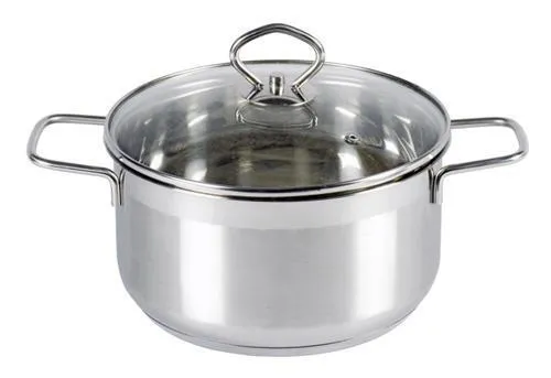 Krüger 101020MA Manhattan Fleischtopf 20 cm, Edelstahl - Hochwertiger 2,5 l Fleischtopf aus rostfreiem Edelstahl, spülmaschinenfest und für alle Herdarten geeignet, mit Glasdeckel und Lüftungsloch für optimale Garergebnisse.