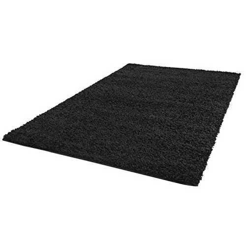 Carpet City Hochflor-Teppich Shaggi uni 500, rechteckig, Höhe: 30 mm, Läufer, Shaggy, Uni, Langflor, weich, Wohnzimmer, Schlafzimmer, Kinder schwarz 80 cm x 150 cm x 30 mm