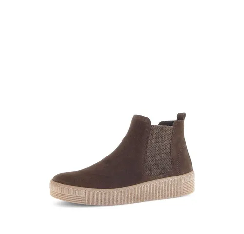 GABOR Chelseaboots für Damen, Gr. 39, dunkelbraun - Sportliche Chelseaboots aus Veloursleder mit Plateau und Gabor BEST FITTING für optimalen Tragekomfort. Ideal für Freizeit und Alltag.