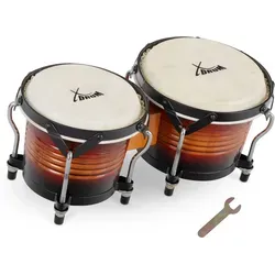 XDrum Bongos Pro Vintage Sunburst - Professionelle Percussion-Instrumente mit Naturfellen, ideal für Musiker, die Wert auf Klangqualität legen.