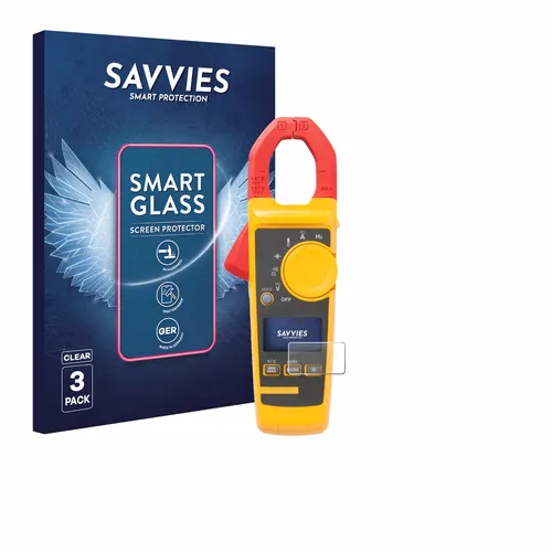 3x Savvies Schutzglas für Fluke 325 Panzer Folie Glas klar
