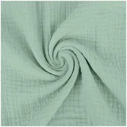 Musselin Stoff XXL 280cm breit Double Gauze Baumwolle 1/2 Meterware Uni - Grün