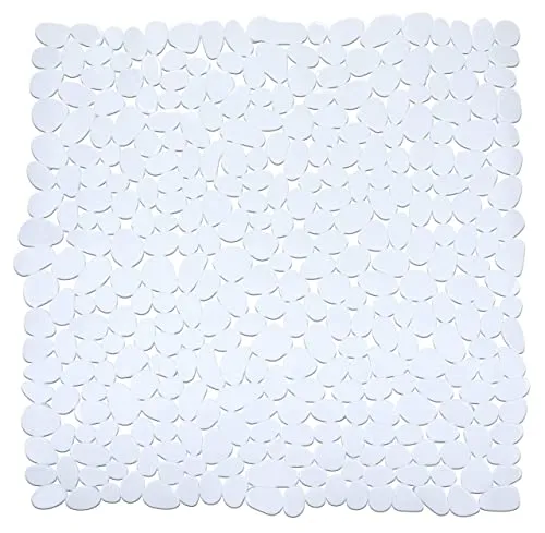 WENKO Duscheinlage Paradise White - Rutschstopp, Saugnäpfe, Kunststoff (TPR), 54 x 54 cm, Weiß