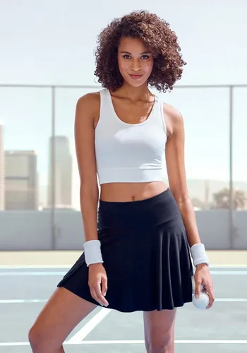 vivance active Skort Tellerrock mit integrierter Shorts in schwarz von vivance active