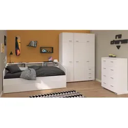 Parisot Meuble Kinderzimmer, Weiß, Kunststoff, 5 Fächer, 9 Schubladen, Rechteckig, 206x203x113 cm, Kinder- & Jugendzimmer, Jugendmöbel, Komplette Kinder- & Jugendzimmer