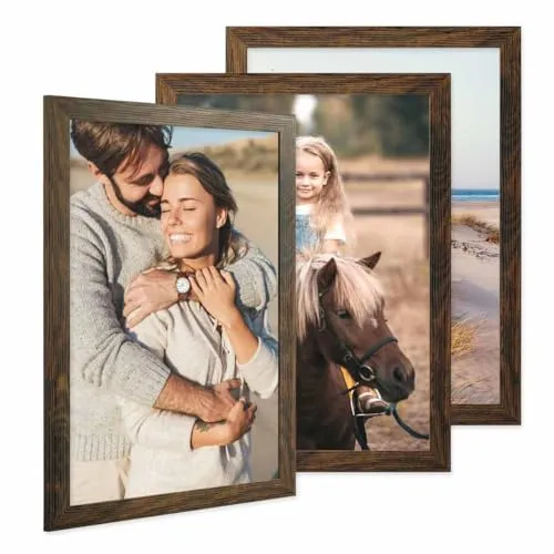 PHOTOLINI 3er Set Bilderrahmen im modernen Stil - Gestalten Sie Ihre individuelle Bilderwand mit diesen stabilen MDF-Bilderrahmen. Inklusive praktischem Zubehör für einfache Montage – perfekt für Fotos, Postkarten und Erinnerungen.