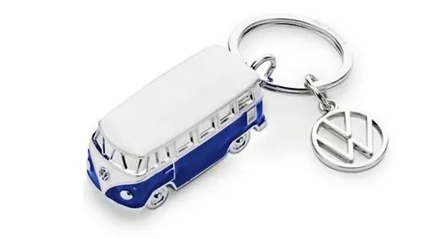Schlüsselanhänger Blau/Weiß, T1 Design, Volkswagen, Bulli 1H2087010B