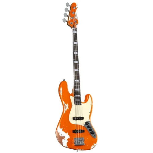 Fame Custom JB 4 E-Bass in Hardcore Worn Capri Orange von Fame