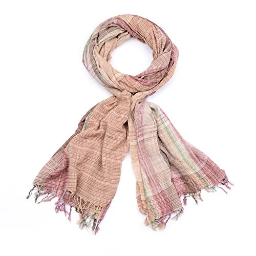 styleBREAKER Unisex Schal mit buntem Streifen und Karo Muster mit Fransen, kariert 01018075, Farbe:Mehrfarbig/Modell-6