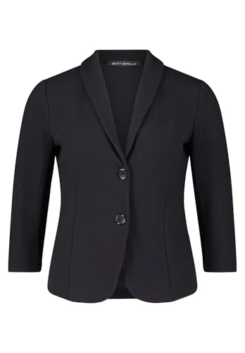 Betty Barclay Damen Kurzblazer mit Knöpfen 40, Schwarz - Eleganter taillierter Kurzblazer mit 3/4-Ärmeln für einen stilvollen Look im Büro oder bei besonderen Anlässen.