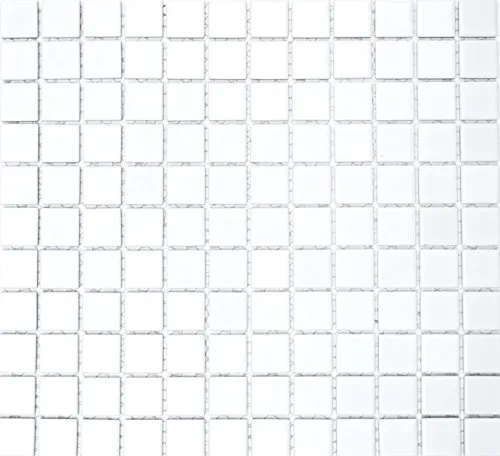 Keramik Mosaikfliese WEISS GLÄNZEND Wand Fliesenspiegel Küchenrückwand MOS18-0102 | 10 Mosaikmatten