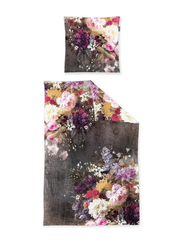 Irisette Flausch-Cotton Bettwäsche Zobel multi 8551 - Bettwäsche-Set mit 1 Bettbezug (155 x 220 cm) und 1 Kissenbezug (80 x 80 cm), kuschelig weich, modernes florales Design und bei 60°C waschbar.