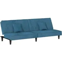 vidaXL Schlafsofa Blau Samt - Sofa für Gästeübernachtungen, mit luxuriösem Samtbezug und verstellbaren Rückenlehnen für optimalen Komfort. Ideal für Wohnzimmer oder Gästezimmer.