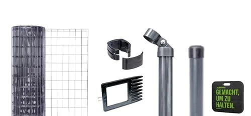 Alberts Fix-Clip Pro Gartenzaun 10 m - Einfache Montage ohne Werkzeug - Gartenzäune - Innovativer Zaun mit patentierter Clipmontage, ideal für jedes Gelände und einfach einbetonierbar.