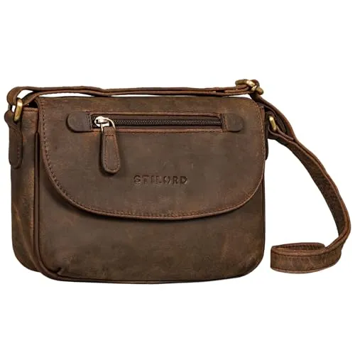 STILORD Tamara Kleine Handtasche Damen Leder Braun Umhängetasche Vintage für Frauen zum Ausgehen Abendtasche Partytasche Elegante Echtleder Tasche Farbe:Colorado - braun