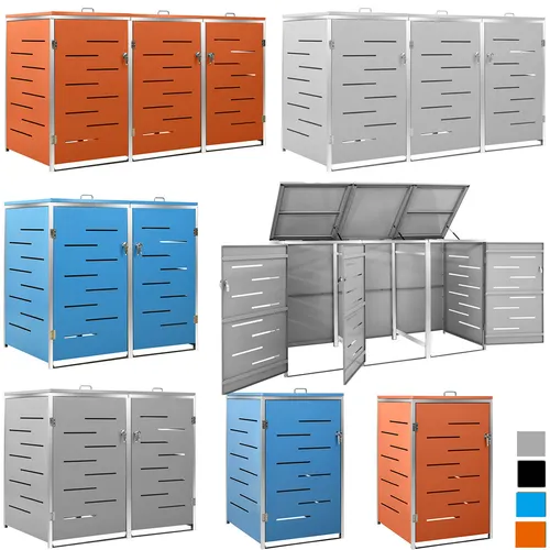 Mülltonnenbox für 1-4 Tonnen aus Edelstahl