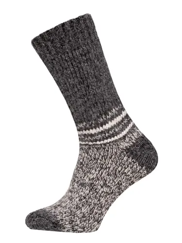 HomeOfSocks Ein Paar Alpaka Strümpfe für Herren Und Damen - 95% Wolle Extra Dick mit Frottee und festem Sitz Lange Socken Luxuriöse Wollsocken | Anthrazit Gr. 35-38