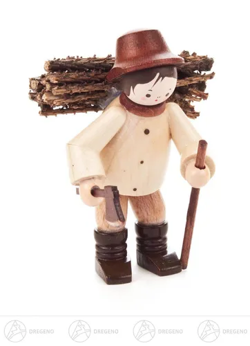 Miniatur Reisigmann aus Holz - Erzgebirge Weihnachtsfigur - Traditionelle Miniatur Holzfigur (Höhe: 5,5 cm) aus dem Erzgebirge, ideal für dekorative Akzente in jedem Raum. Perfekt für die ganzjährige Nutzung!