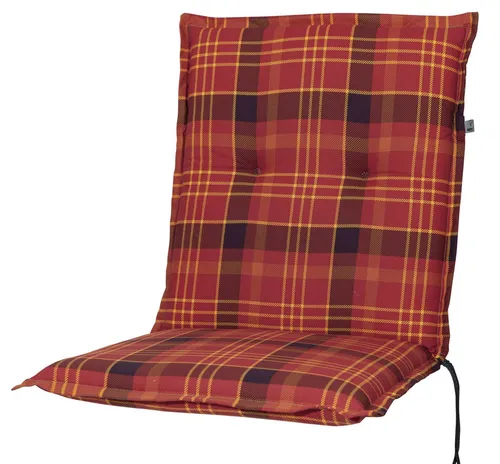 KETTtex Sesselauflage Niederlehner Milano 2393 rot-gelb kariert 102x49x6 cm KETTtex