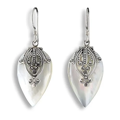 ISLAND PIERCINGS Edle 925er Silber und Perlmutt Damen Ohrringe Hänger Design Handarbeit SER207