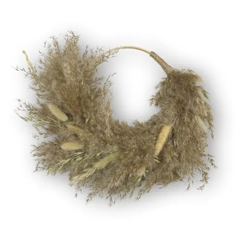Trockenblumenkranz Pampasgras Deko - Dekorative Kränze, handgefertigt aus echten Trockenblumen in stilvollem Braun – ideal als Türkranz oder für kreative Hochzeitsdekoration.