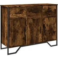 vidaXL Modernes Sideboard mit Stauraum - Kommode aus Holzwerkstoff mit stabilen Metallbeinen, bietet viel Platz für Ordnung und ist ideal für modernes Wohnen.