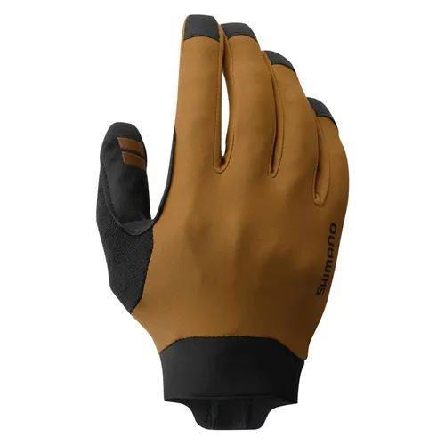 Shimano Enduro Gloves sand brown (M13) S - Leichte Fahrradhandschuhe aus 57% recyceltem Polyester-Veloursleder. Mit Touchscreen-Kompatibilität und atmungsaktivem Netzhandrücken für optimalen Komfort und Beweglichkeit beim Mountainbiken und Rennradfahren.