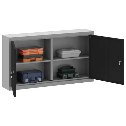 vidaXL Werkzeugschrank Wandmontage Schwarz 100x20x55 cm von vidaXL