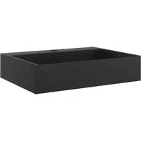 vidaXL Waschbecken 50x38 cm Mattschwarz - Stylisches Waschbecken aus Mineralguss, pflegeleicht und vielseitig einsetzbar als Wand- oder Aufsatzwaschbecken – die perfekte Ergänzung für jedes Badezimmer.