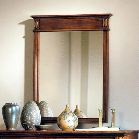 Antiker Spiegel im Holzrahmen – Klassischer Landhausstil - Eleganter, rechteckiger Spiegel im Art déco-Stil, ideal für jeden Raum. Mit einem robusten Holzrahmen in Braun verleiht er Ihrem Zuhause einen nostalgischen Charme. Maße: 85 x 100 cm.