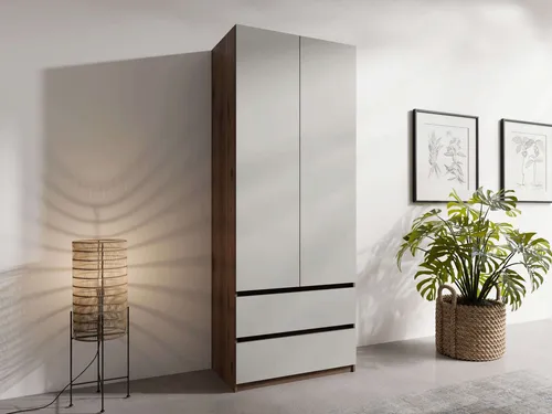 Home affaire Kleiderschrank GERMO mit 2 Schubladen und 1 Kleiderstange, 90/51/230cm - Moderner Kleiderschrank GERMO mit 2 Schubladen und 1 Kleiderstange für optimalen Stauraum. Dank der dämpfenden Schubladen und robusten Türen ist er ideal für den täglichen Einsatz. Perfekt für ein gemütliches Zuhause!