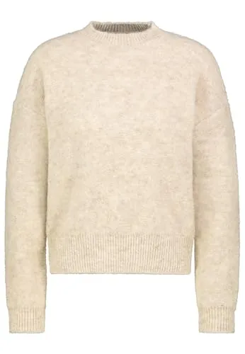 Sublevel Damen Strickpullover, Cropped, Oversized, Rundhalsausschnitt, weicher Strick, vielseitig kombinierbar beige XL