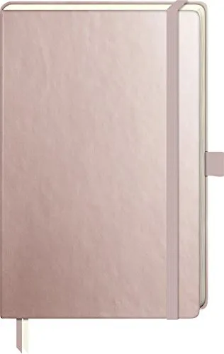 Brunnen 105554893 Notizbuch Kompagnon Metallic (Hardcover Einband, 9,5 x 12,8 cm, dotted, 192 Seiten) 1 Stück Rosegold