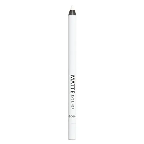 GOSH Matte Eyeliner in intensivem Weiß I cremig weiche Textur für einfaches Auftragen I hohe Deckkraft, ideal für Smokey Eyes I perfekt zu Maskara I vegan & parfümfrei I 001 Dover White
