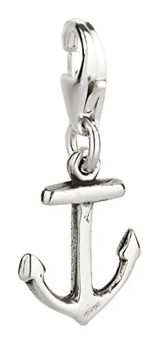 7K Unisex Charm Anhänger Kleiner Anker 2 aus 925 Sterling Silber (13x9mm)
