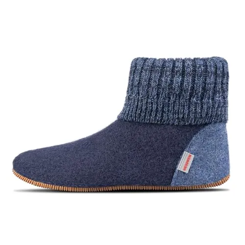 GIESSWEIN Wildpoldsried Kids Hüttenschuhe Unisex-Kinder, Ocean 588, 29 EU - Hausschuhe für Mädchen, aus 100% reiner Filzwolle für Wärme und Atmungsaktivität, mit rutschfester Gummisohle für sicheren Halt – ideal für Kindergarten und Zuhause.