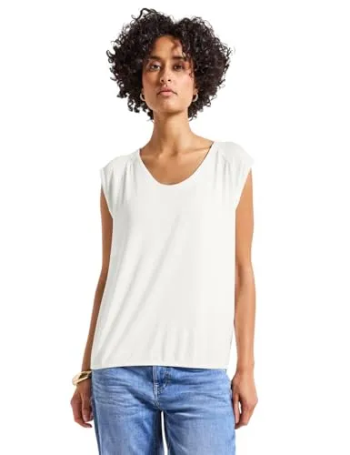 STREET ONE Tanktop aus Jersey in Unifarbe weiß 46 EU - Shirts - Pflegeleichtes Tanktop aus Jersey in Unifarbe, ideal für lässige Outfits an warmen Tagen.