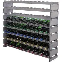 PROREGAL® Weinregal VINOTECA FLEX PRO – 96 Flaschen, Grau - Weinregal für 96 Flaschen, ideal für 1-Liter-Weinflaschen. Robuste, modulare Bauweise aus FSC-zertifiziertem Holz, perfekte Lösung für Zuhause oder Gastronomie.