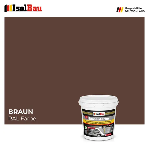 Bodenfarbe Betonfarbe Braun 1,5 kg Bodenbeschichtung Fußbodenfarbe Garage
