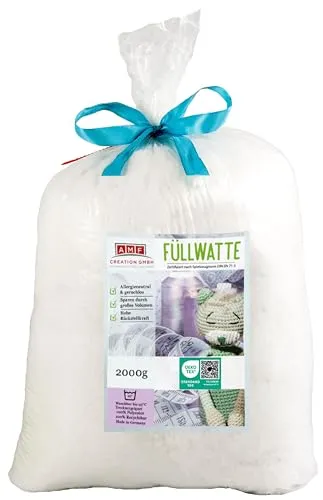 AMF Life Füllwatte, waschbar bis 95 Grad, zertifizierte Qualität, 2000g