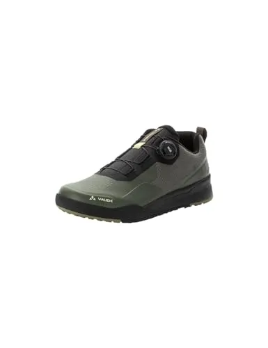 Vaude Unisex Moab PRO Tech Fahrradschuh, Khaki, 46 EU - Fahrradschuhe mit hochgezogener Innenseite zum Knöchelschutz, kompatibel mit Klickpedal-Systemen und aus überwiegend recyceltem Polyester gefertigt.